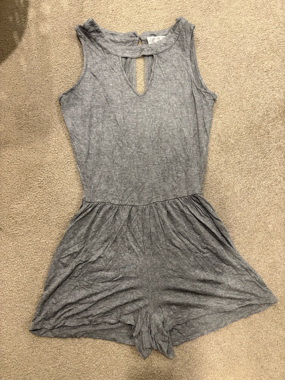 Pink Rose Gray Knit romper